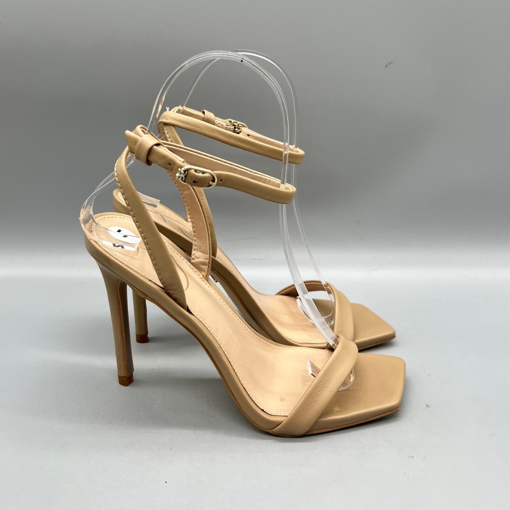 Sam Edelman Sandals Womens 5 Brown Leather Orchid Ankle Strap Stiletto Shoes